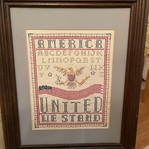 Patriotic Cross Stitch Sampler - 'United We Stand'